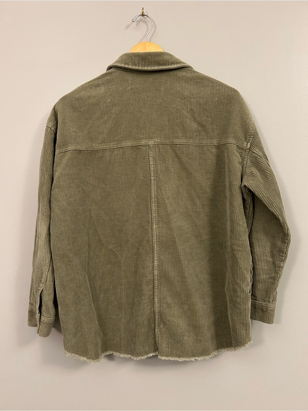 Zara Olive Corduroy Jacket XS Oversized - Picture 7 of 8